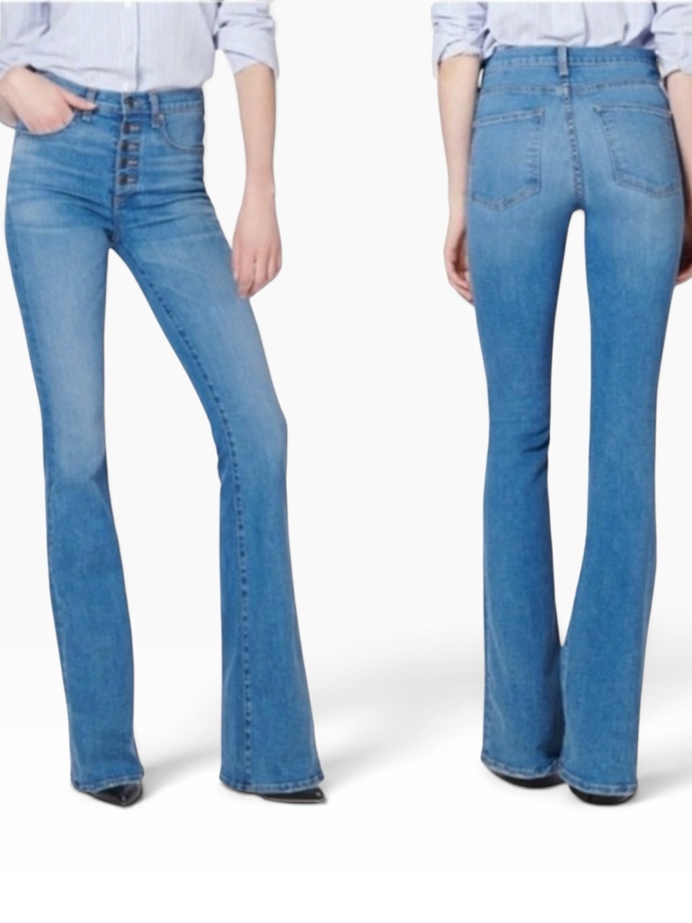 Veronica Beard | Beverly High Rise Button Fly Flare Jeans Dawn Wash Size 30